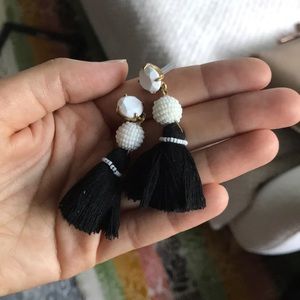 Cute black and white tassel earrings!